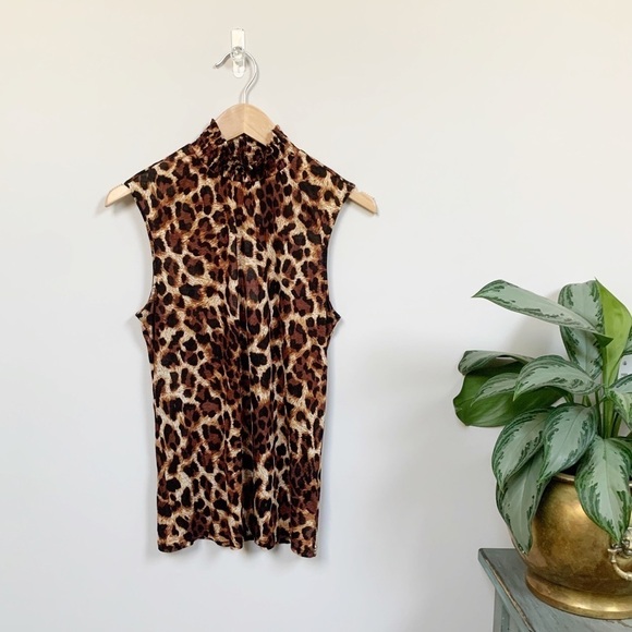 Generation Love Lacey Leopard Print Mock Neck Top - Picture 1 of 11